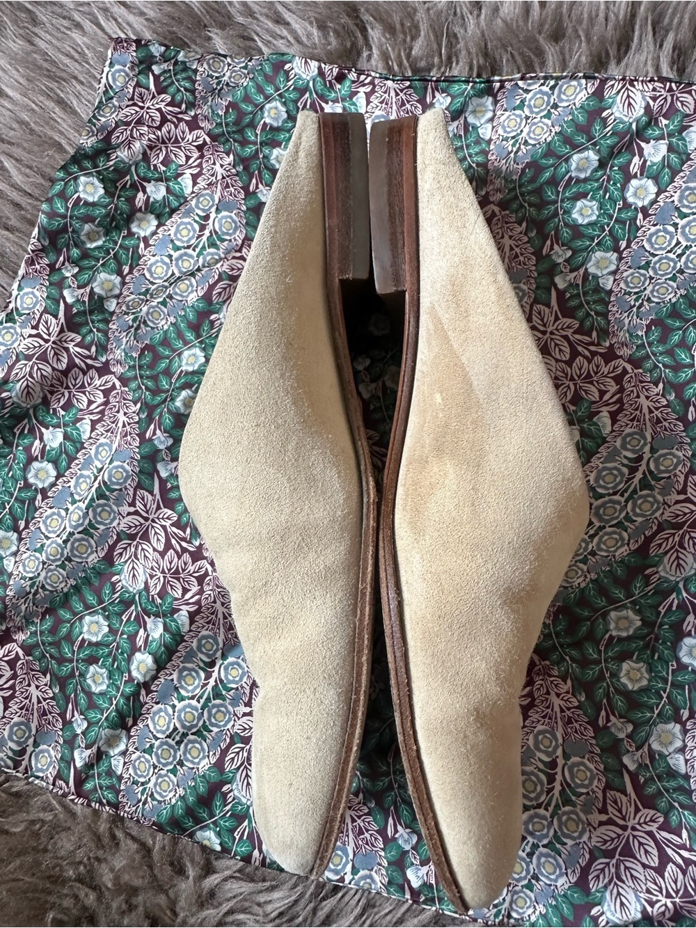 Salvatore Ferragamo Beige Suede Slip-On Mules 8 - Picture 3 of 5